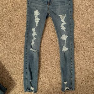 Hollister high rise crop skinny jeans